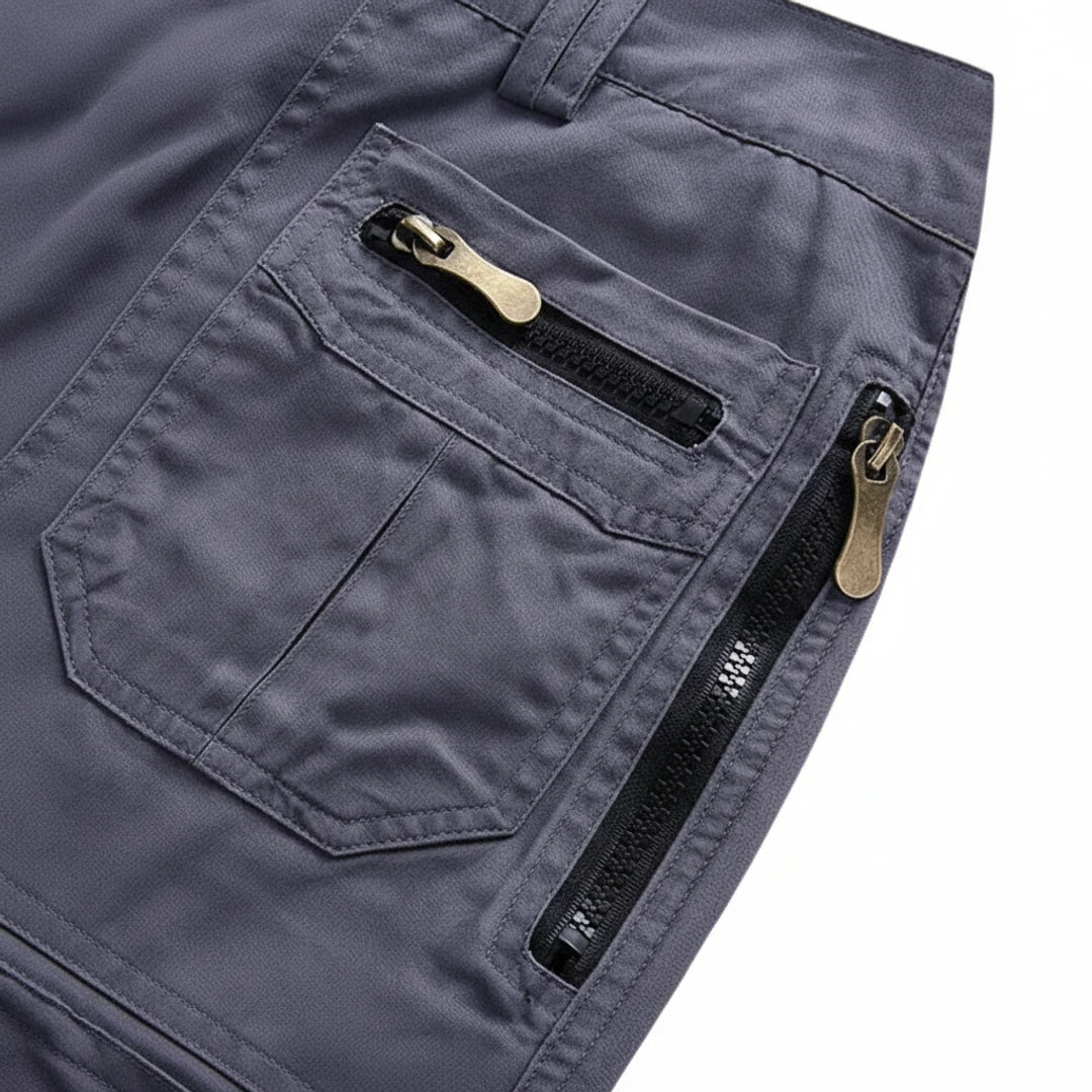 Momount Men Cargo Shorts – Multi-Pocket Zip D-Ring Knee Length Tactical