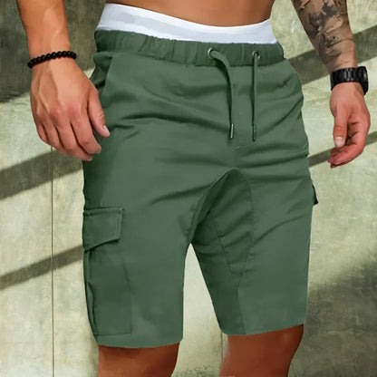 Momount Men Cargo Shorts – Belted Drawstring Flap Pocket Casual Summer