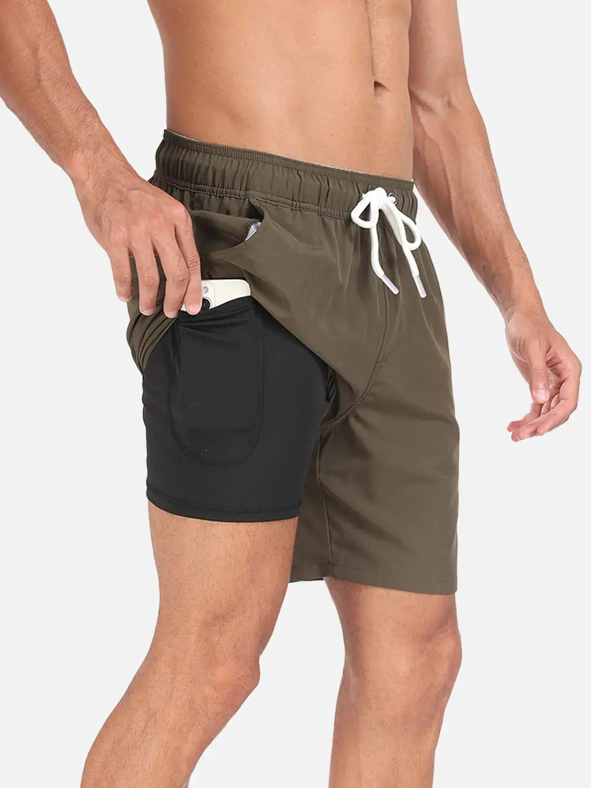 Momount Men Swim Shorts – Drawstring Quick Dry Summer Beach Elastic