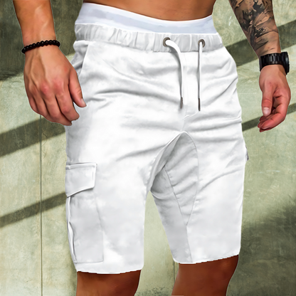Momount Men Cargo Shorts – Belted Drawstring Flap Pocket Casual Summer
