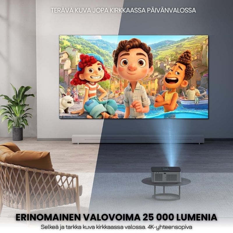 Intelligenter Full HD-Projektor – 1100 ANSI Lumen, Android 9.0, Autofokus, Wi-Fi 5G, Bluetooth 5.1 