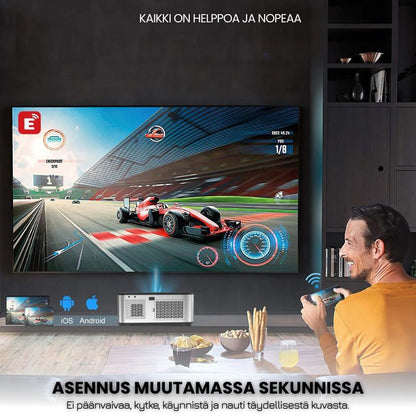 Intelligenter Full HD-Projektor – 1100 ANSI Lumen, Android 9.0, Autofokus, Wi-Fi 5G, Bluetooth 5.1 