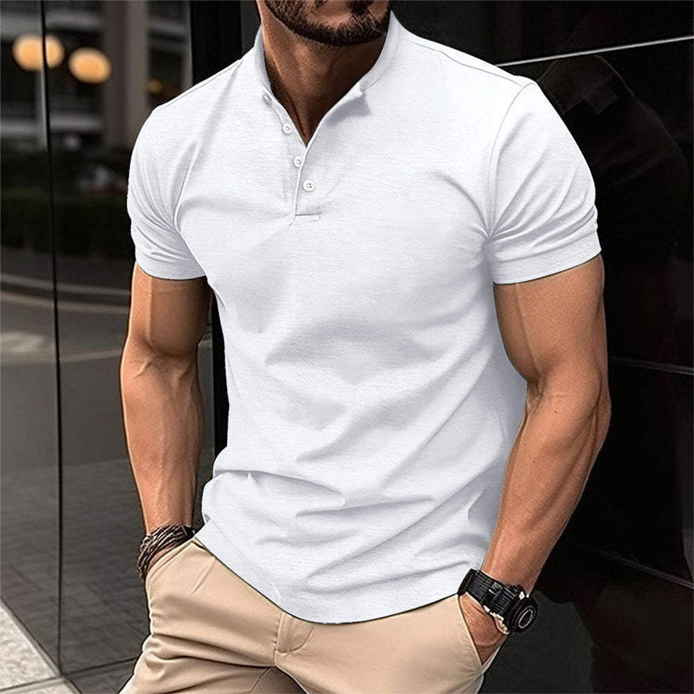 Momount Men Two Piece Set – Half Zip Polo Shorts Jacquard Summer