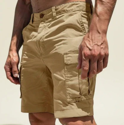 Momount Men Cargo Shorts – Slim Fit Button Closure Flap Pocket Cotton