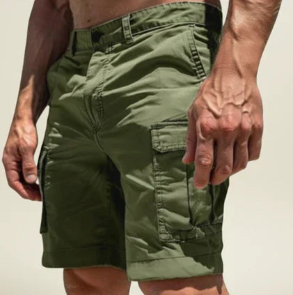 Momount Men Cargo Shorts – Slim Fit Button Closure Flap Pocket Cotton