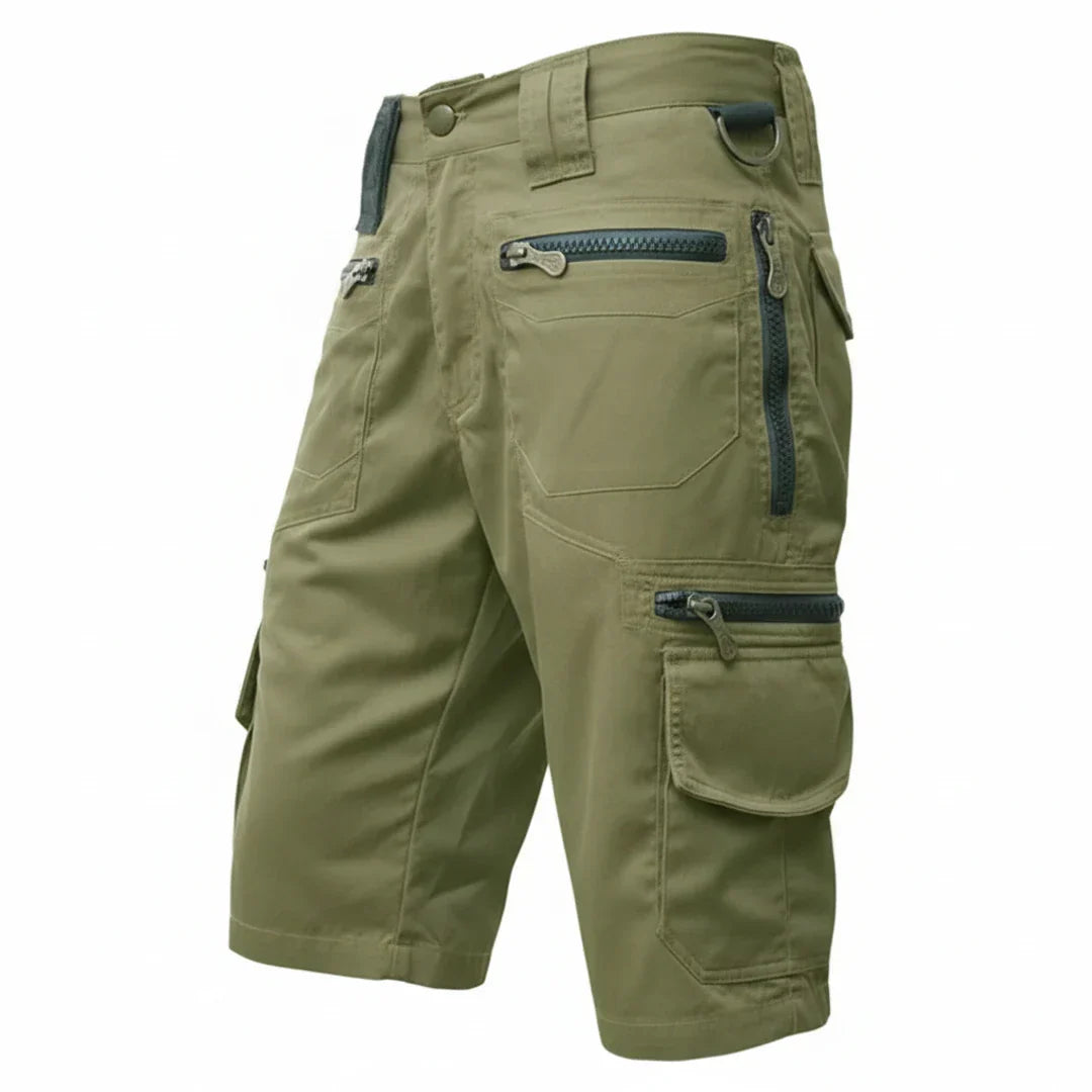 Momount Men Cargo Shorts – Multi-Pocket Zip D-Ring Knee Length Tactical