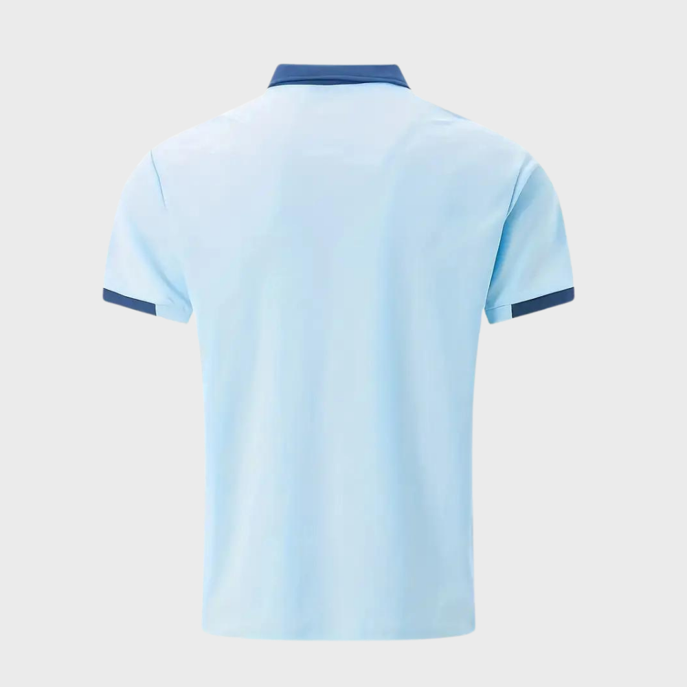 Momount Men Polo Shirt – Two Tone Contrast Collar Pocket Short Sleeve