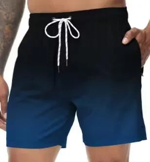 Momount Men Swim Shorts – Gradient Drawstring Quick Dry Beach Summer
