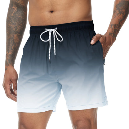 Momount Men Swim Shorts – Gradient Drawstring Quick Dry Beach Summer