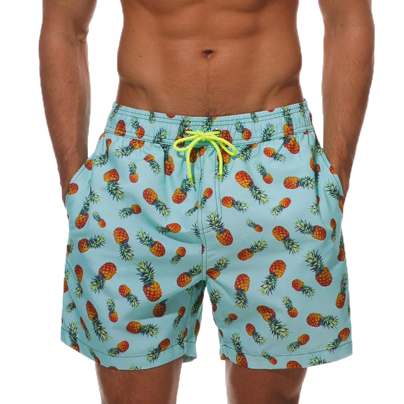 Momount Men Swim Shorts – Striped Drawstring Quick Dry Summer Beach