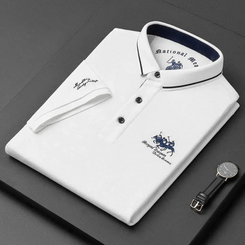 Momount Men Polo Shirt – Embroidered Horse Logo Premium Short Sleeve