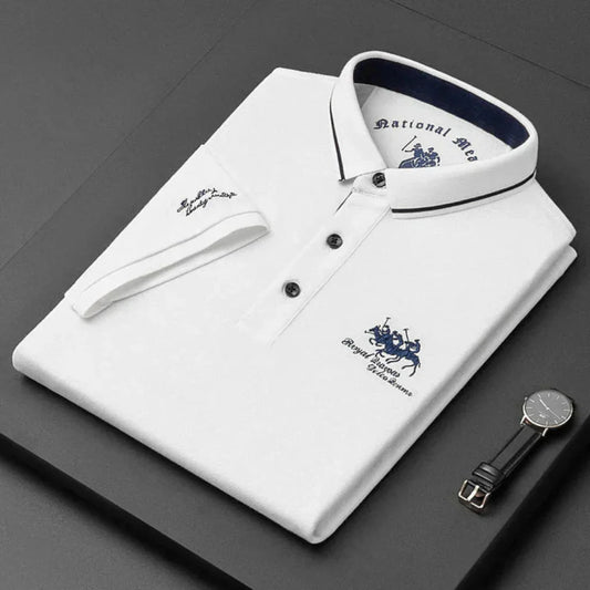 Momount Men Polo Shirt – Embroidered Horse Logo Premium Short Sleeve