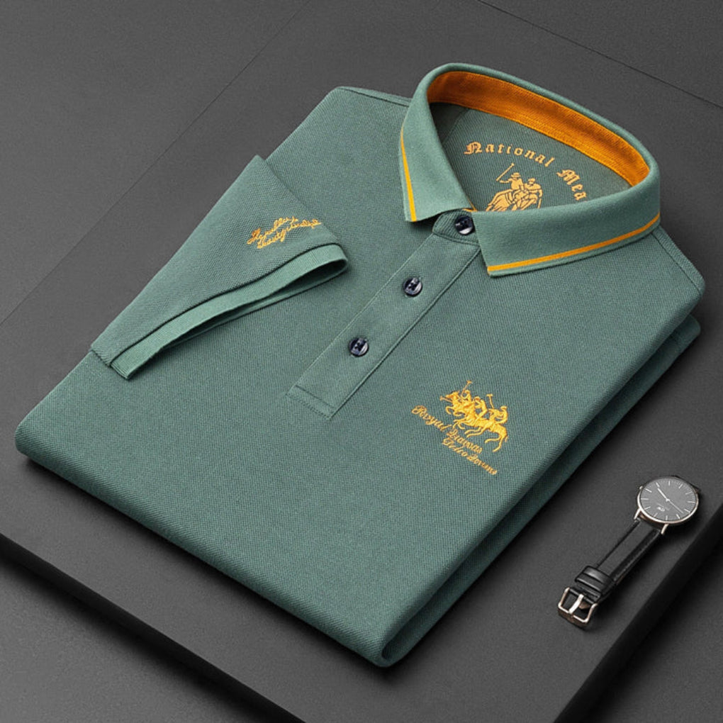 Momount Men Polo Shirt – Embroidered Horse Logo Premium Short Sleeve