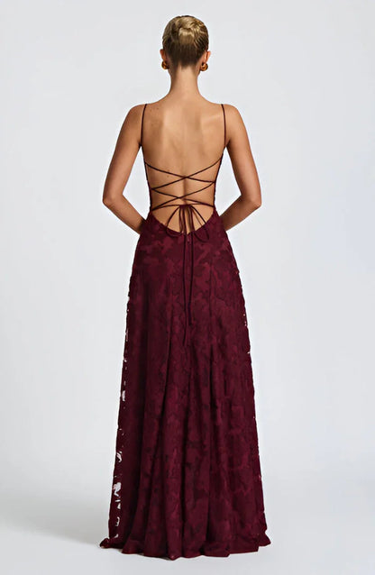 Auriana | Romantic Floral Square Neck Strappy Summer Maxi Dress