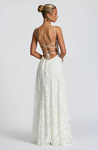 Auriana | Romantic Floral Square Neck Strappy Summer Maxi Dress