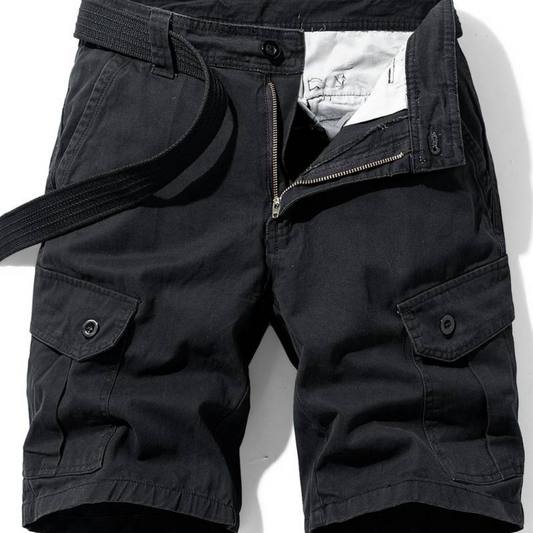 Momount Men Cargo Shorts – Cotton Button Closure Flap Pocket Work Casual