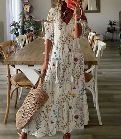 Isadora | Boho Floral Button Down Summer Maxi Dress