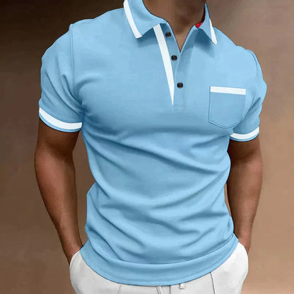 Momount Men Polo Shirt – Contrast Trim Chest Pocket Classic
